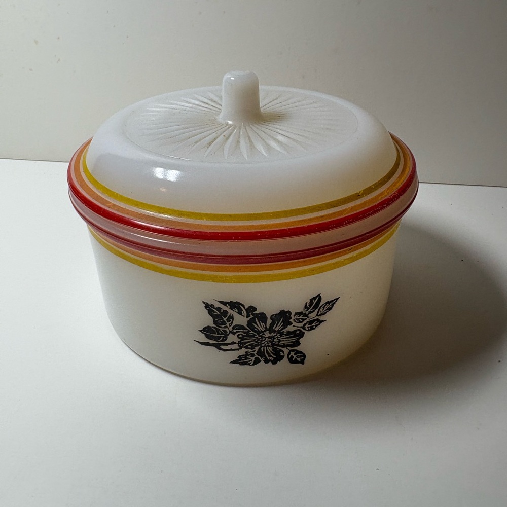 Vintage Hazel-Atlas Platonite Refrigerator Grease Drippings Utility Jar with Lid - Picture 8 of 8